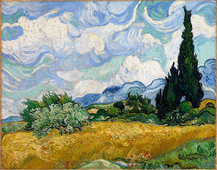 Vincent Van Gogh Wheat Field with Cypresses Norge oil painting art